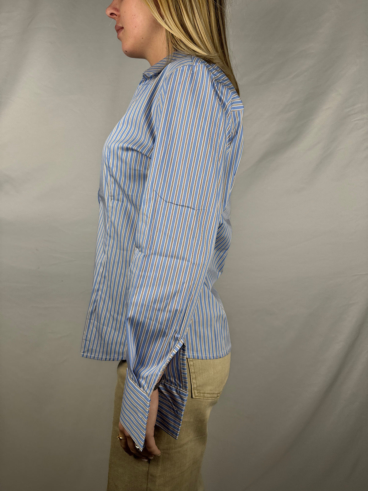 Camicia Gessata Celeste Susy-Mix