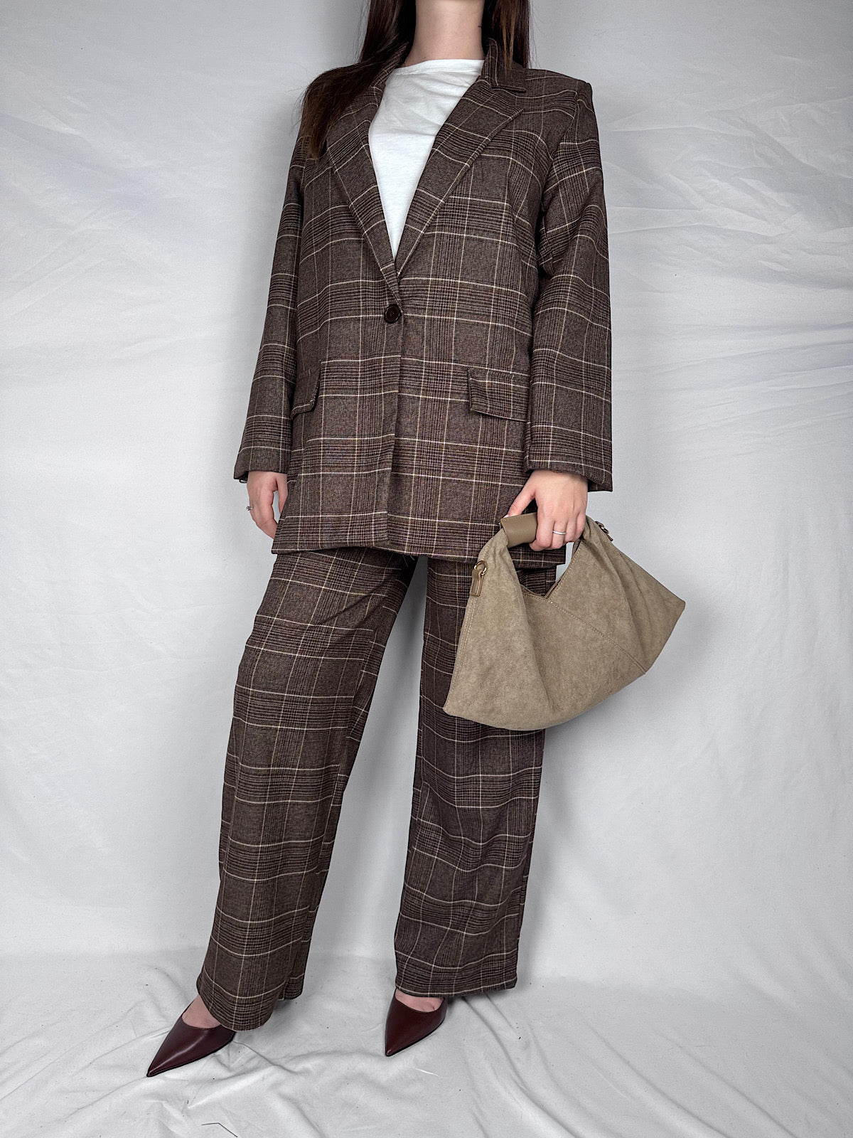 Pantalone Tailleur Scozzese Armonia Moro