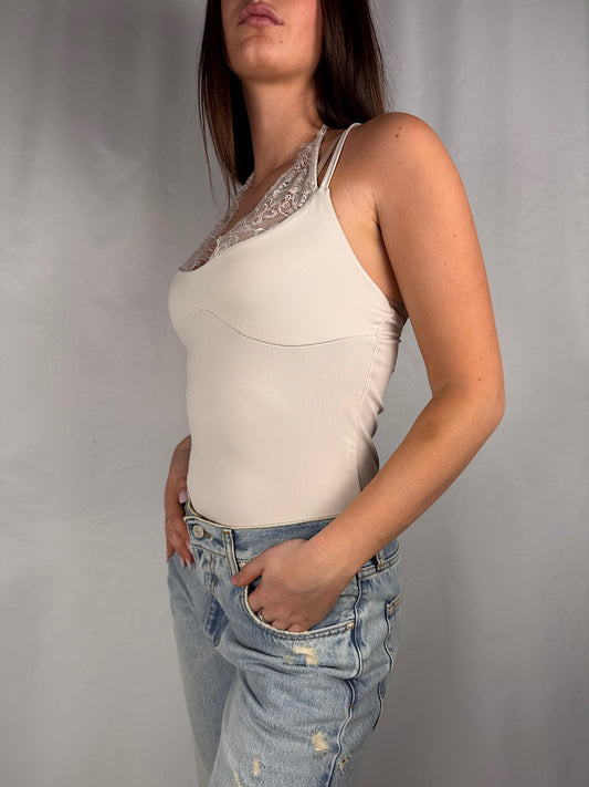 Body con Pizzo Armonia Beige