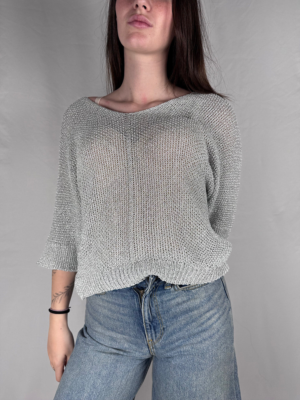Maglia In Filo Lurex Armonia Silver