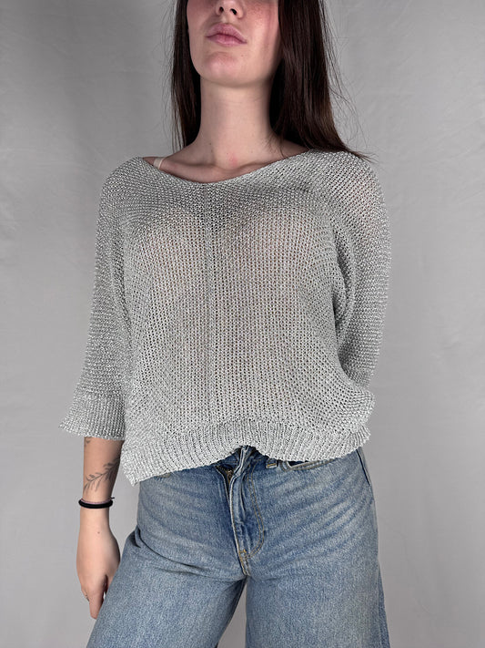 Maglia In Filo Lurex Armonia Silver