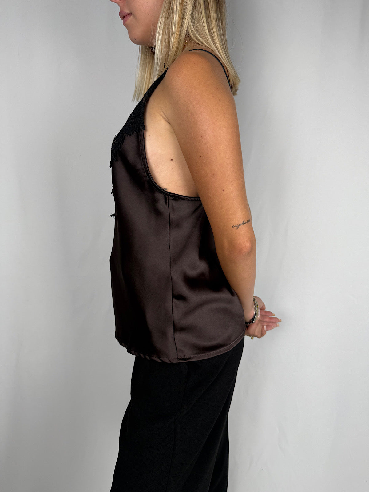 Top Sottoveste Tensione-In Marrone
