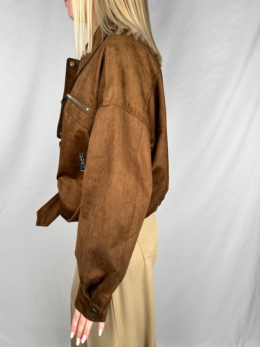 Bomber Eco-Pelle Scamosciato Moro Vicolo