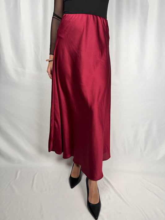 Gonna Effetto Satin Bordeaux Armonia