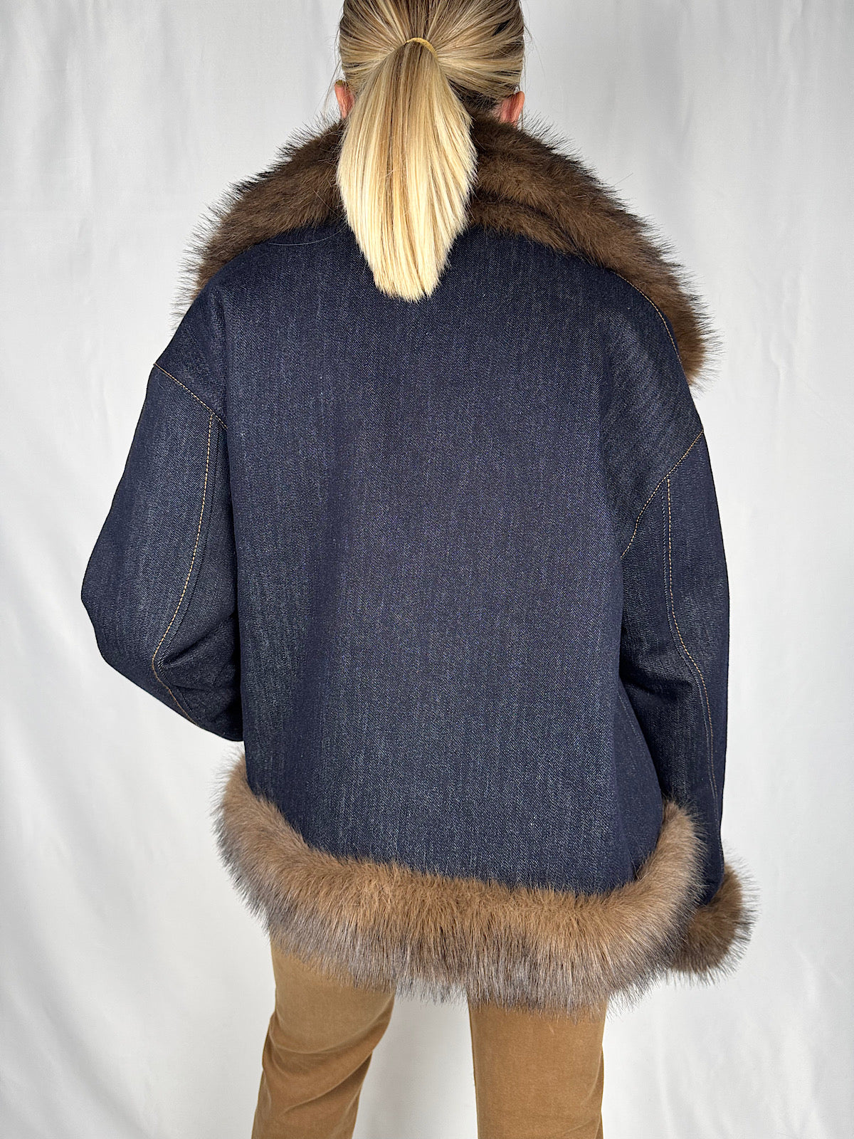 Giacca Denim-Pelliccia Reversibile Vicolo