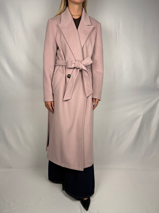 Cappotto con Cintura a Doppio Petto Tensione-In Rosa Baby