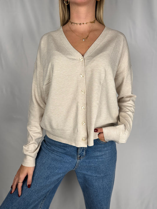 Cardigan Rasato Crema SusyMix