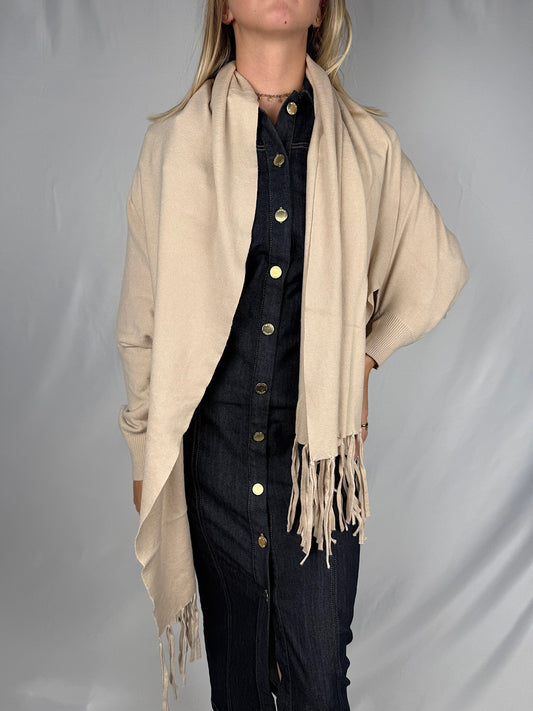 Scialle con Frange SusyMix Beige