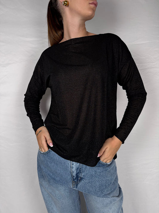 Maglia Kimono Lurex Susy Mix Nero