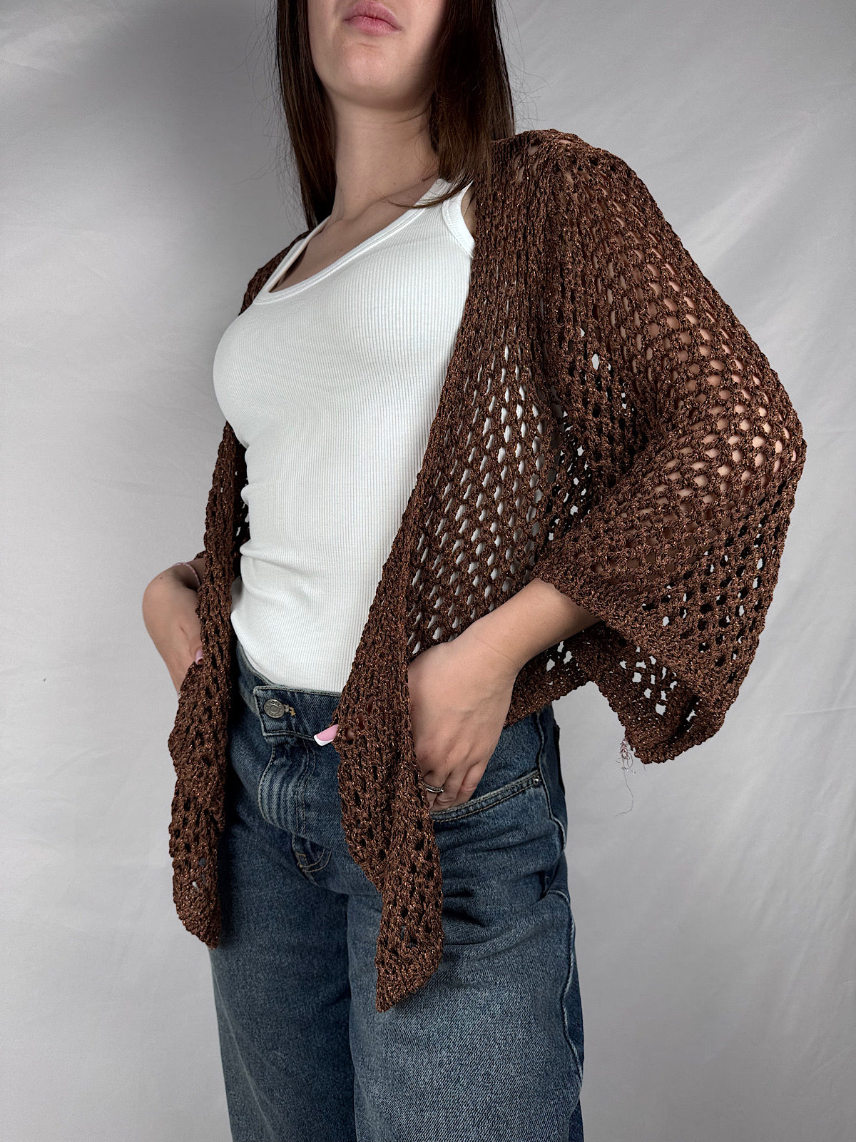 Cardigan Traforato Vicolo Tabacco