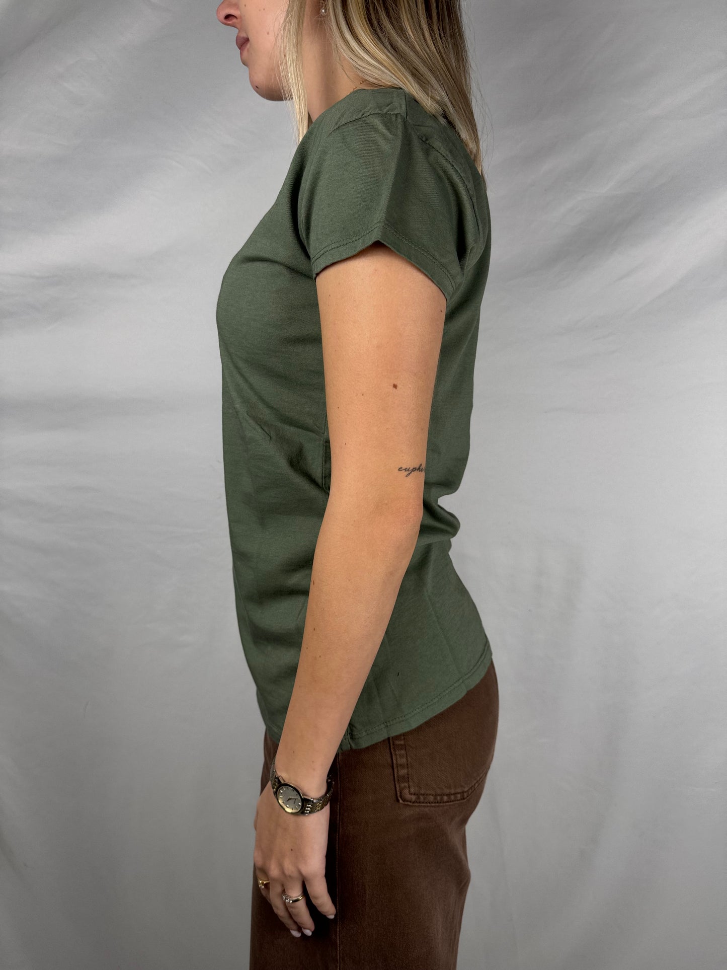 T-Shirt Basic Scollo a V Burro Susy Mix