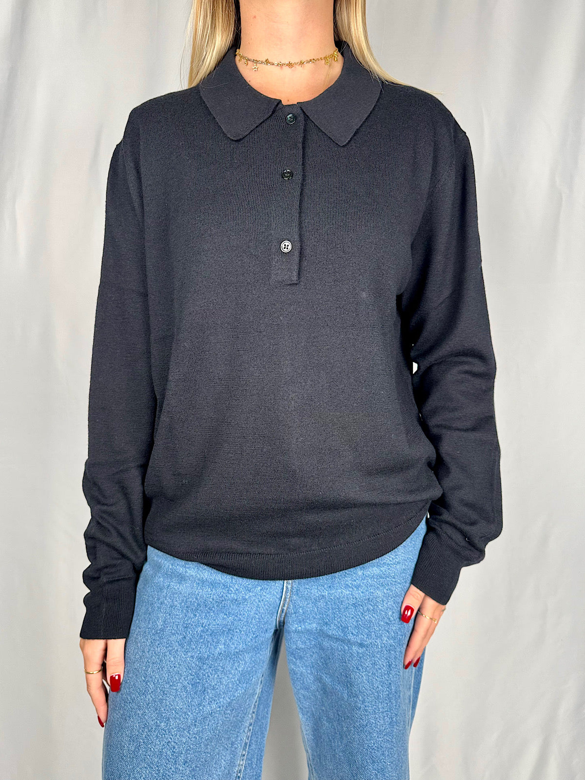 Polo in Lana Nera Vicolo