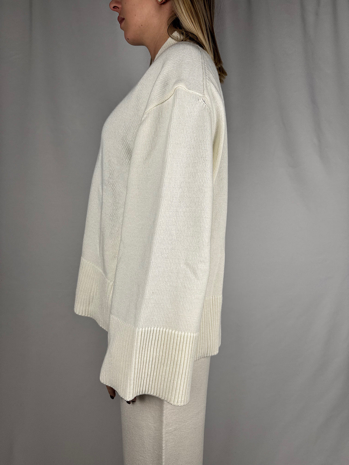 Maglia Collo V Bianca Vicolo