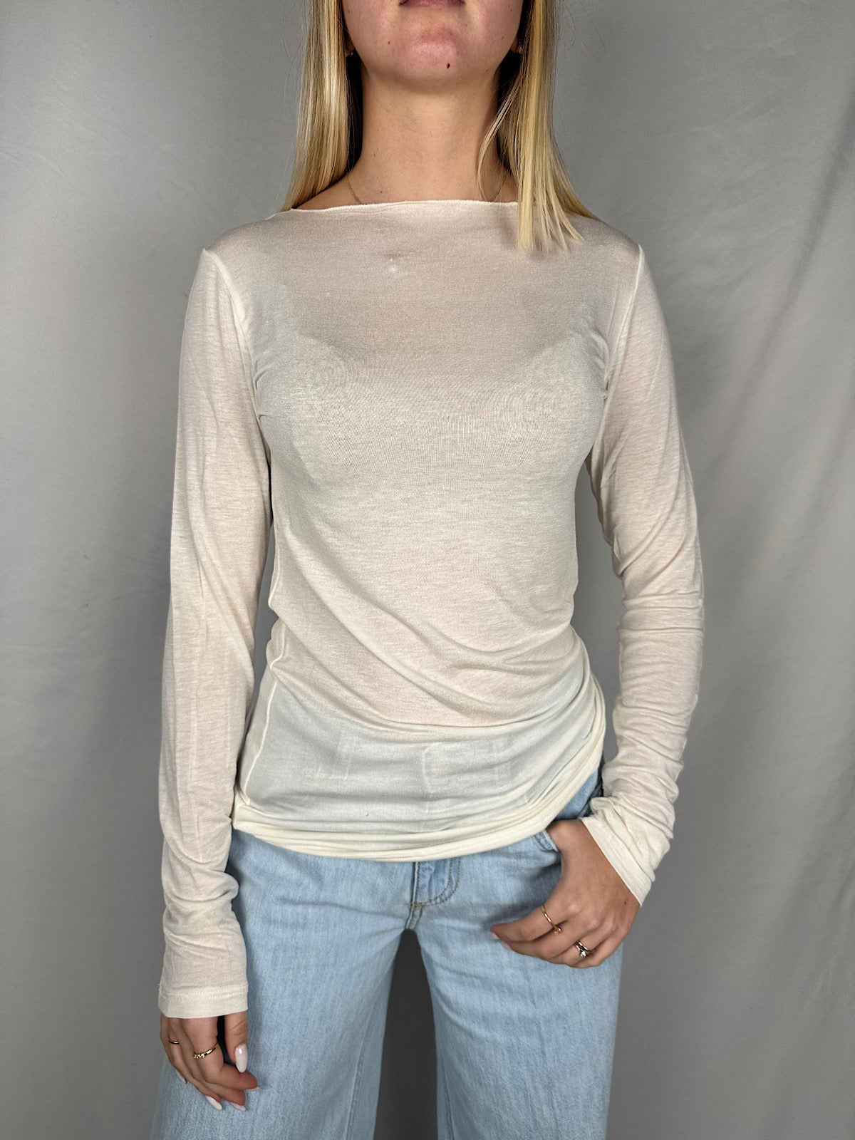 T-shirt Basic Misto Seta Panna Vicolo