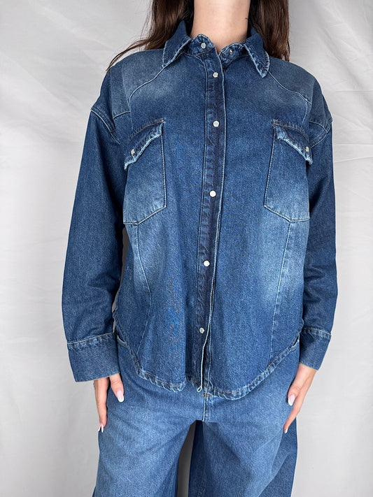 Camicia Jeans Tensione in Blu Medium