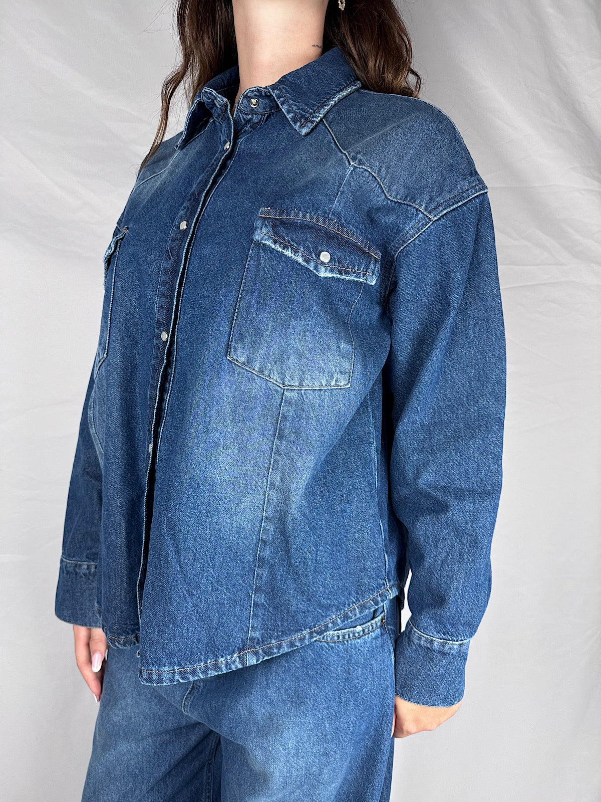 Camicia Jeans Tensione in Blu Medium