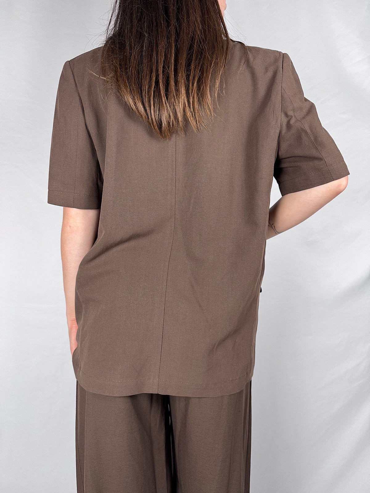 Giacca Blazer in Viscosa Lino Mezze Maniche Vicolo Moro