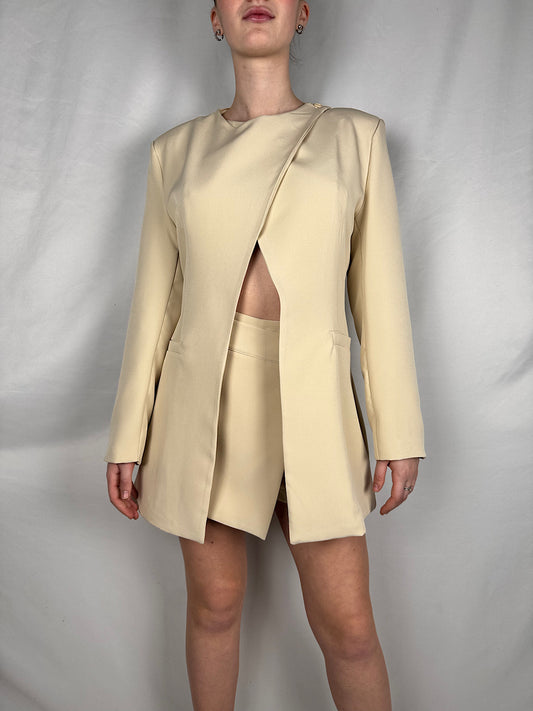 Giacca Chiusura Laterale Beige Armonia