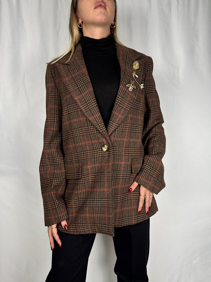 Giacca Cappotto Ceck Marrone Vicolo