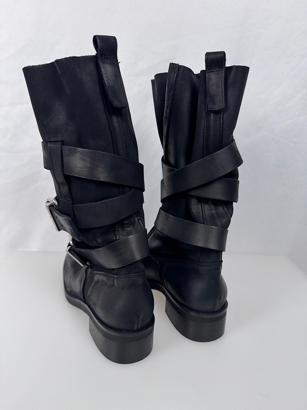 Stivali Biker Nabuk Divine Follie Nero