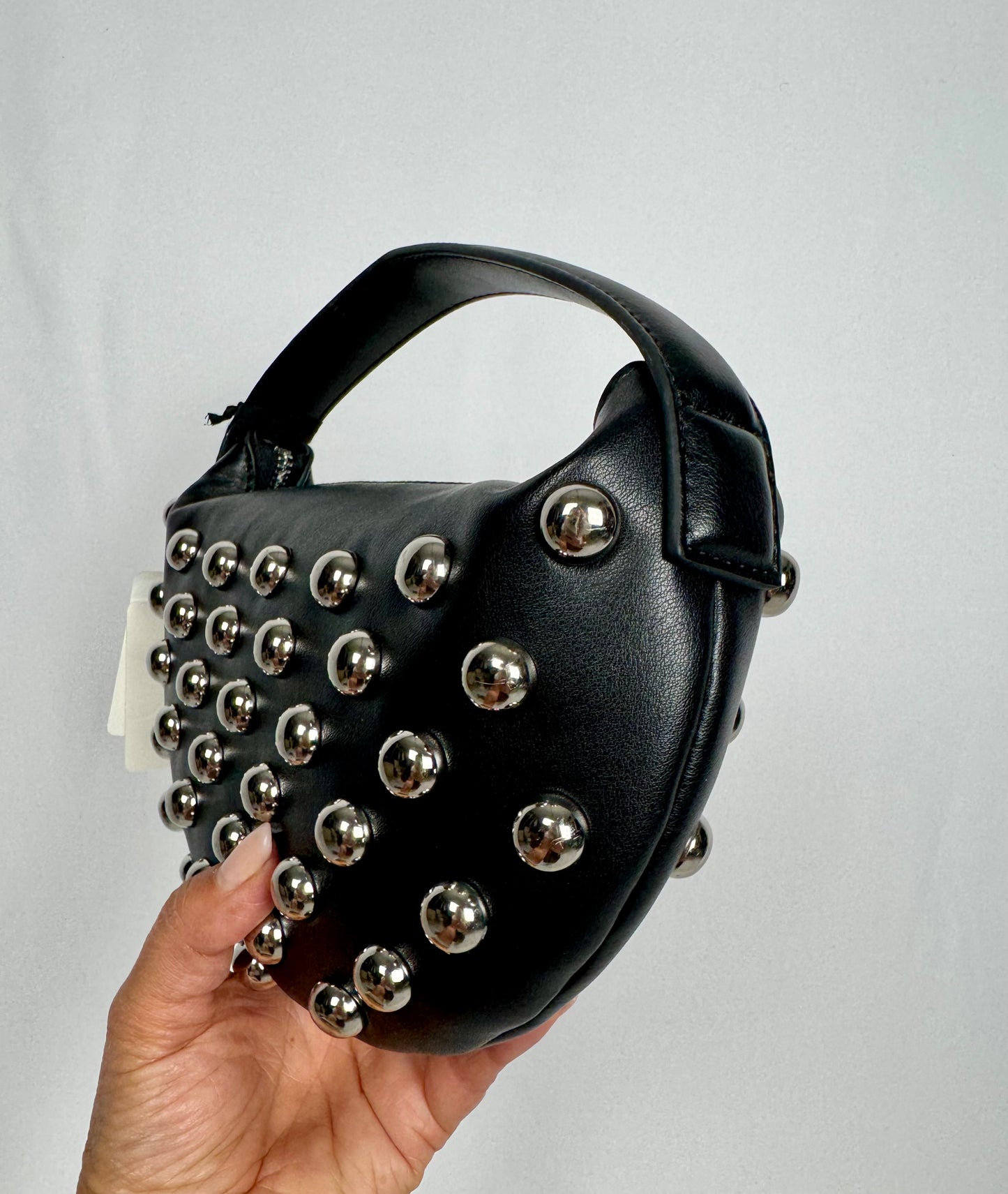 Borsa Croissant Studded Nera Vicolo