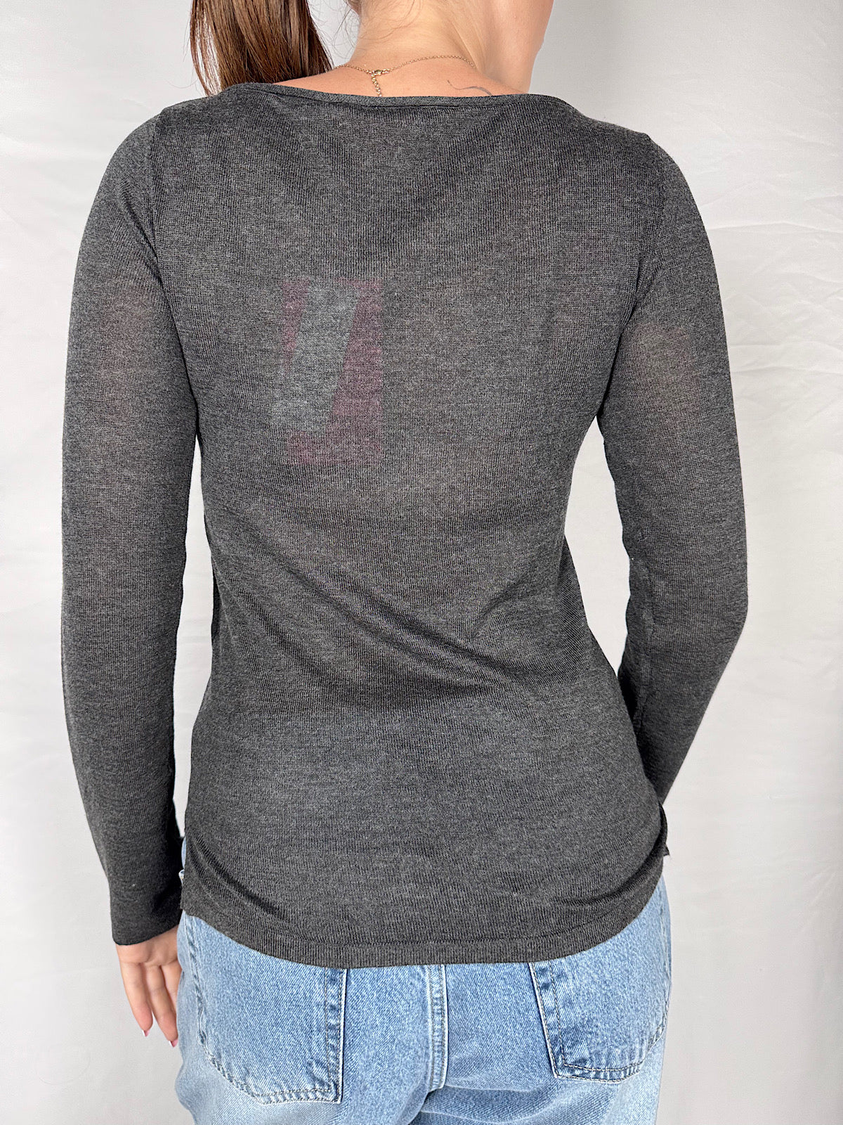 Maglia Basic Scollo Barchetta JJXX Grigio Scuro