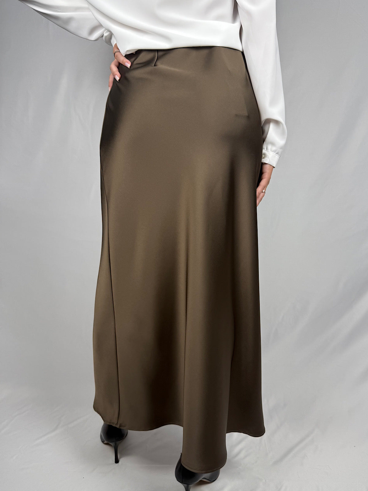 Gonna Satin Armonia Marrone