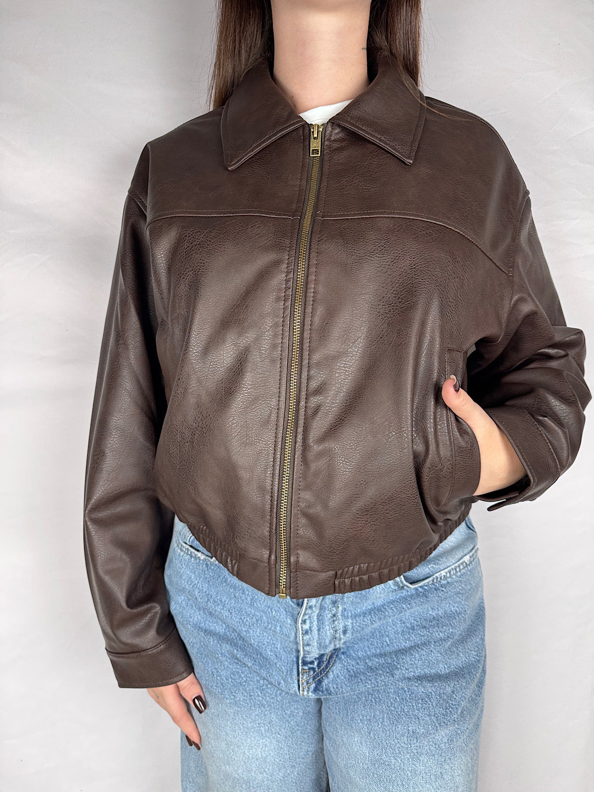 Giubbotto Bomber Eco-Pelle JJXX Moro