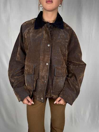 Giacca In Denim Con Floccatura Moro Vicolo