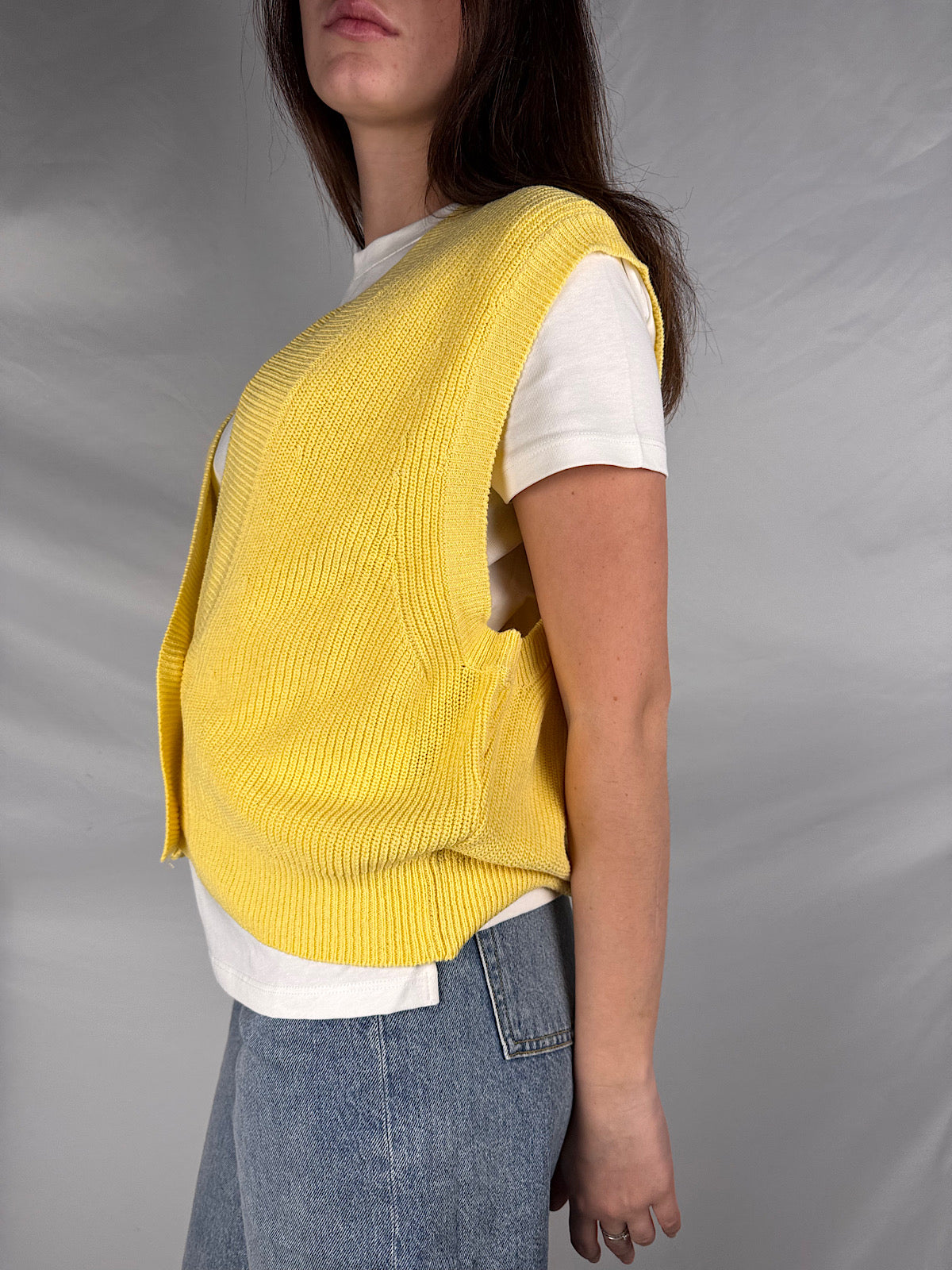 Gilet Scollo V Vicolo Giallo Paglierino
