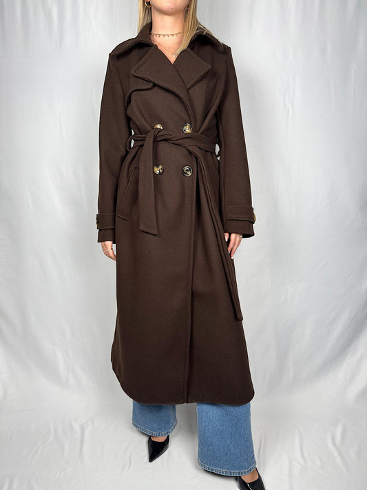 Capotto Doppio Petto con Cintura Moro Armonia