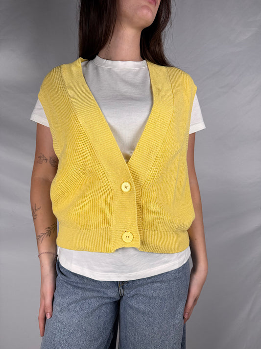 Gilet Scollo V Vicolo Giallo Paglierino