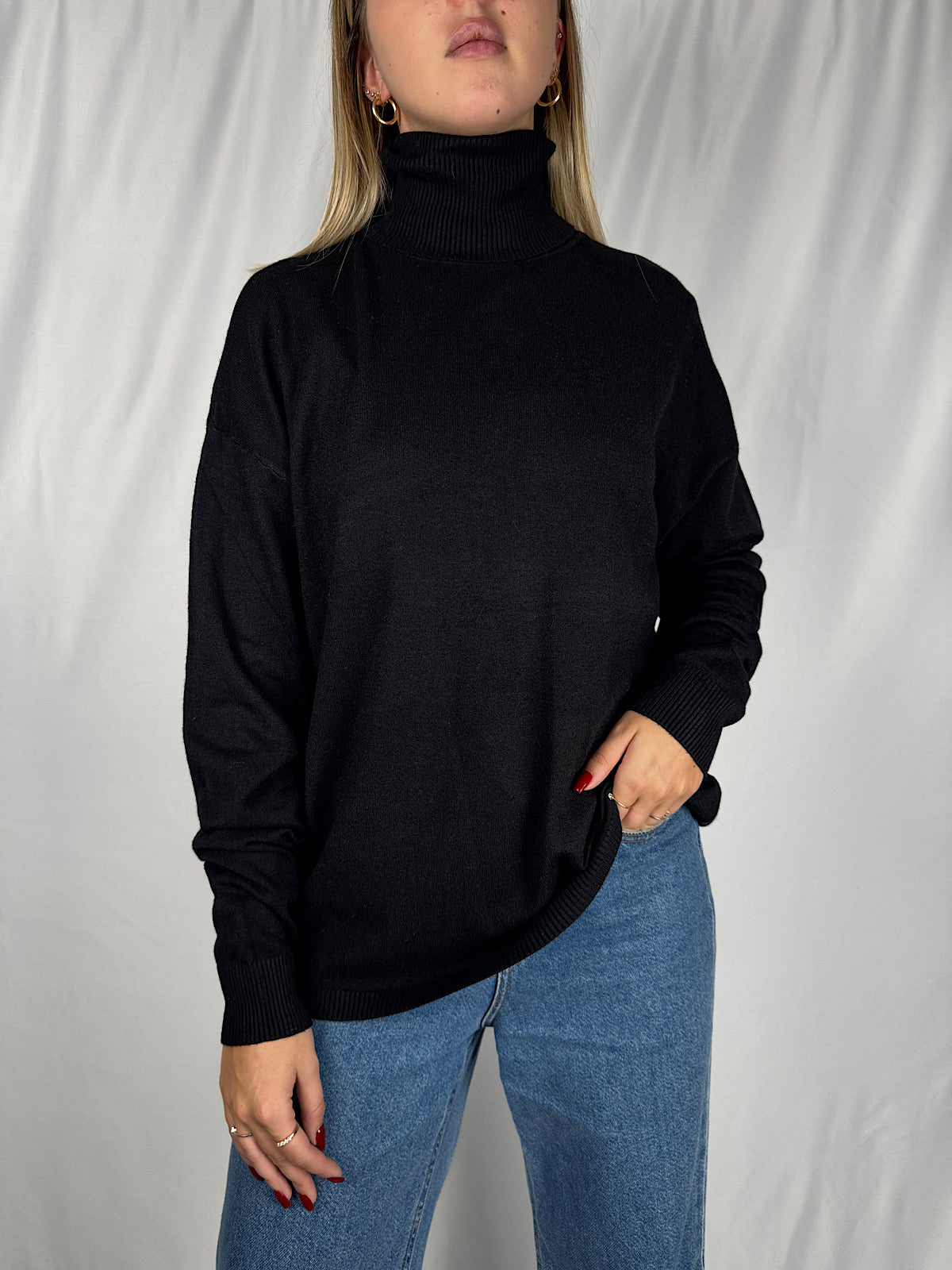 Maglia Dolcevita Basic Nero Armonia