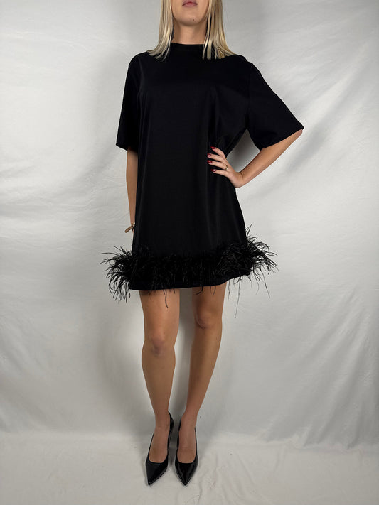 Abito con Piume Nero Vicolo