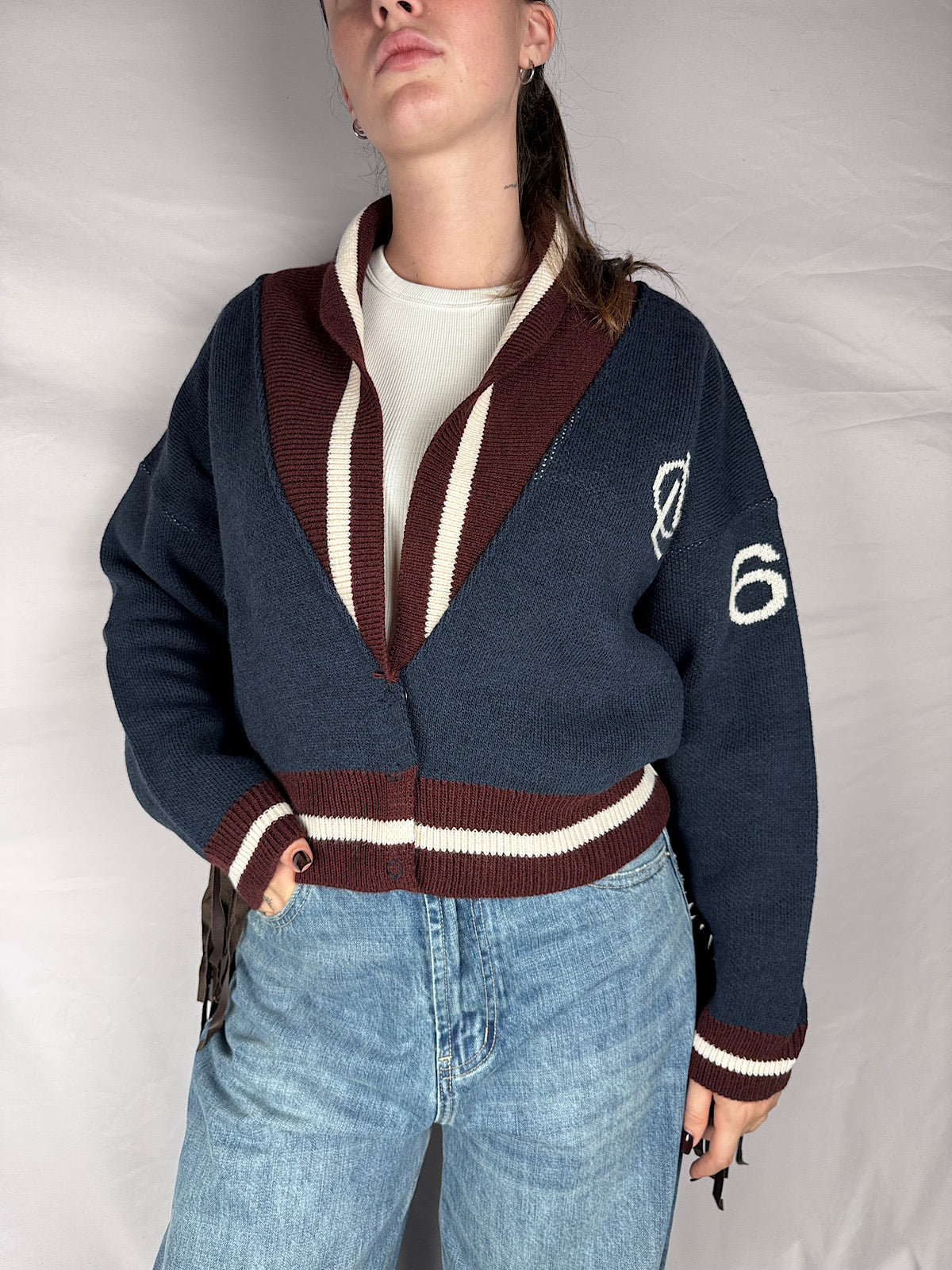 Cardigan Maglia con Frange Vicolo Blu