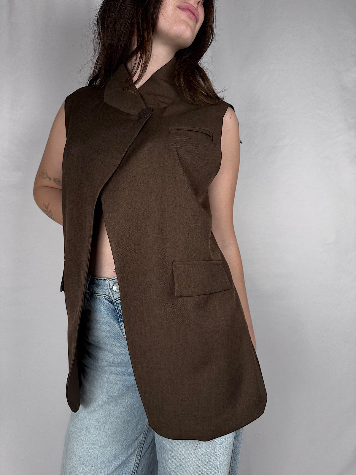 Gilet Con Bottone Armonia  Moro