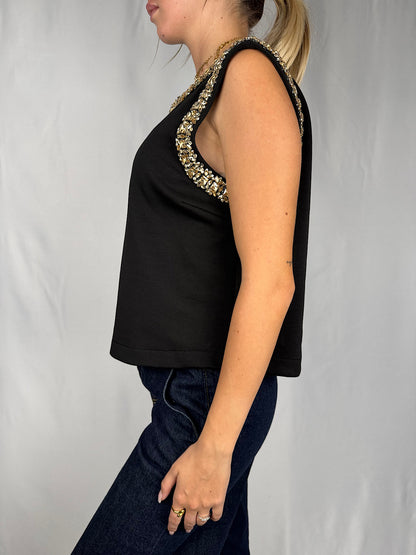 Canotta con Cabochon Tensione-In Nera