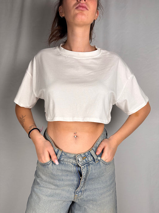 T-Shirt Crop Armonia Bianca