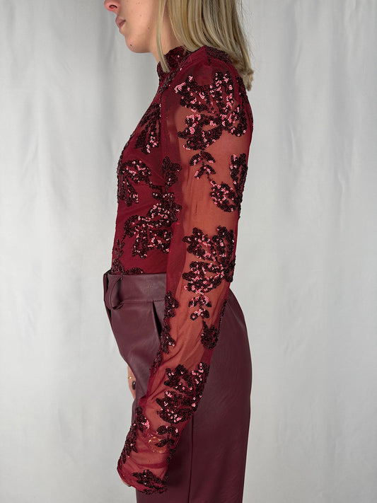 Body Paillettes Bordeaux Armonia