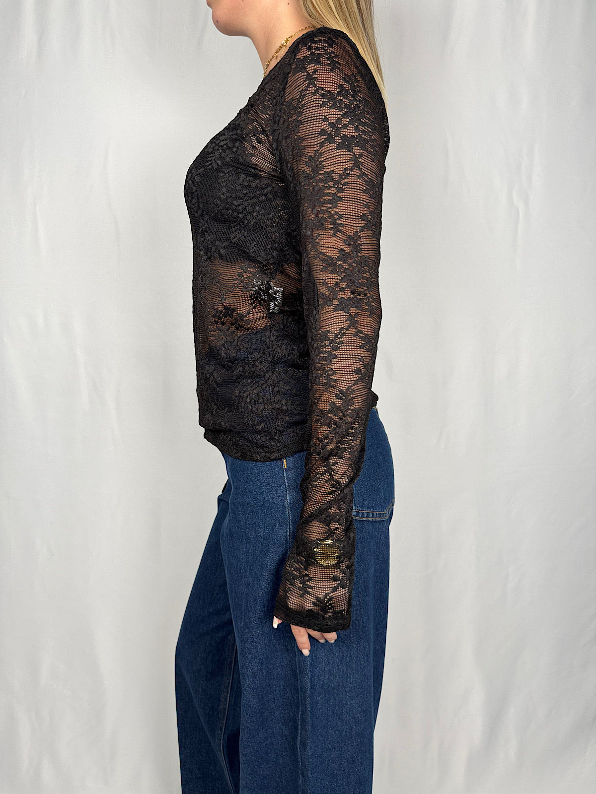 Maglia Pizzo Nera Armonia