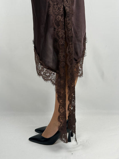 Abito Sottoveste in Pizzo Armonia Marrone