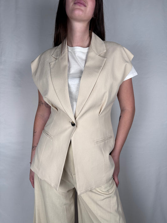 Gilet Spalla Over Vicolo Beige