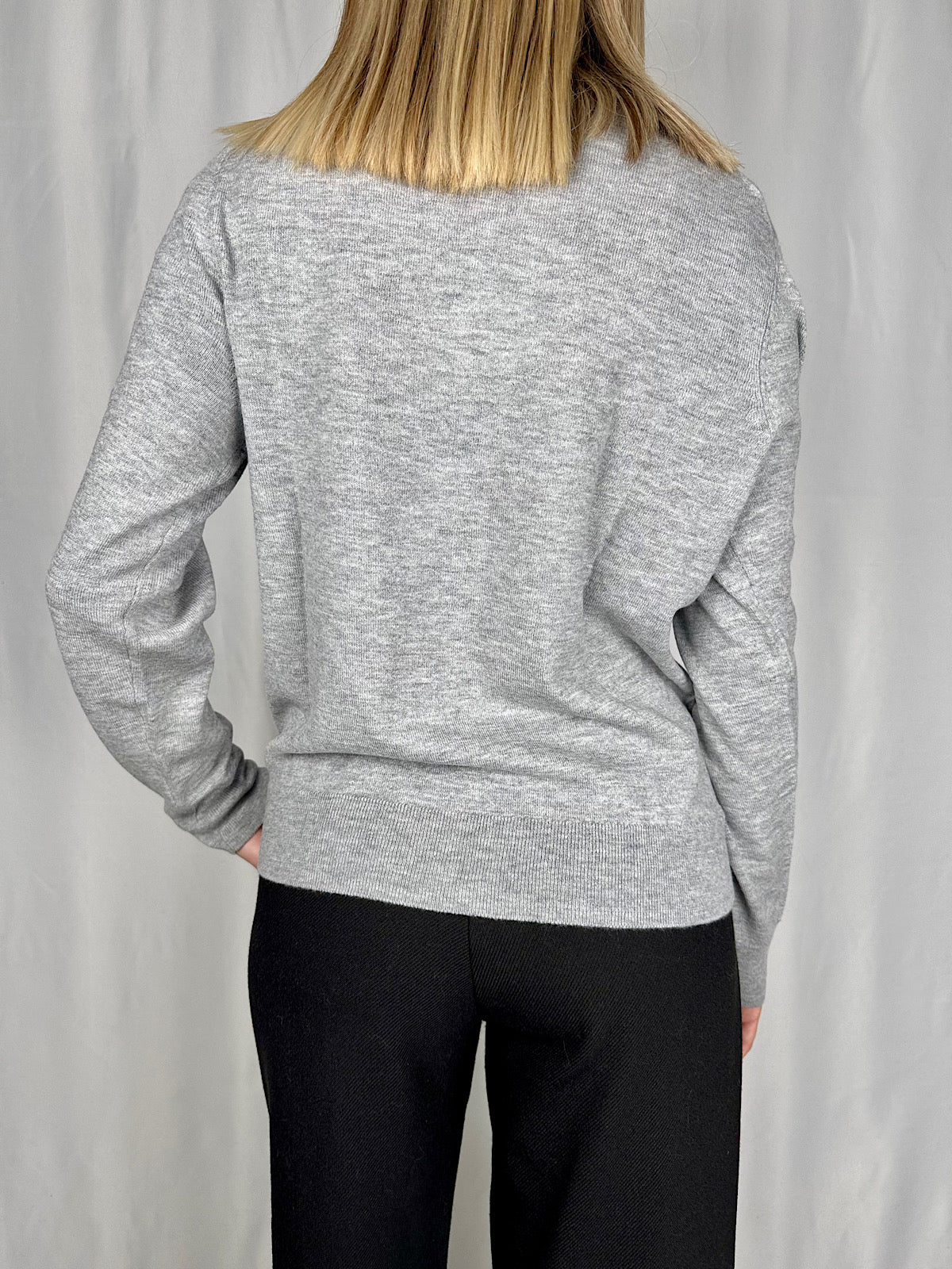 Cardigan Girocollo Grigio Melange Vicolo