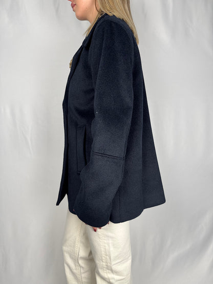 Cappotto con Spilla Blu Navy MarkUp