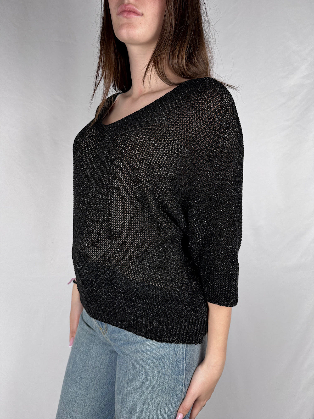 Maglia In Filo Lurex Armonia  Nera