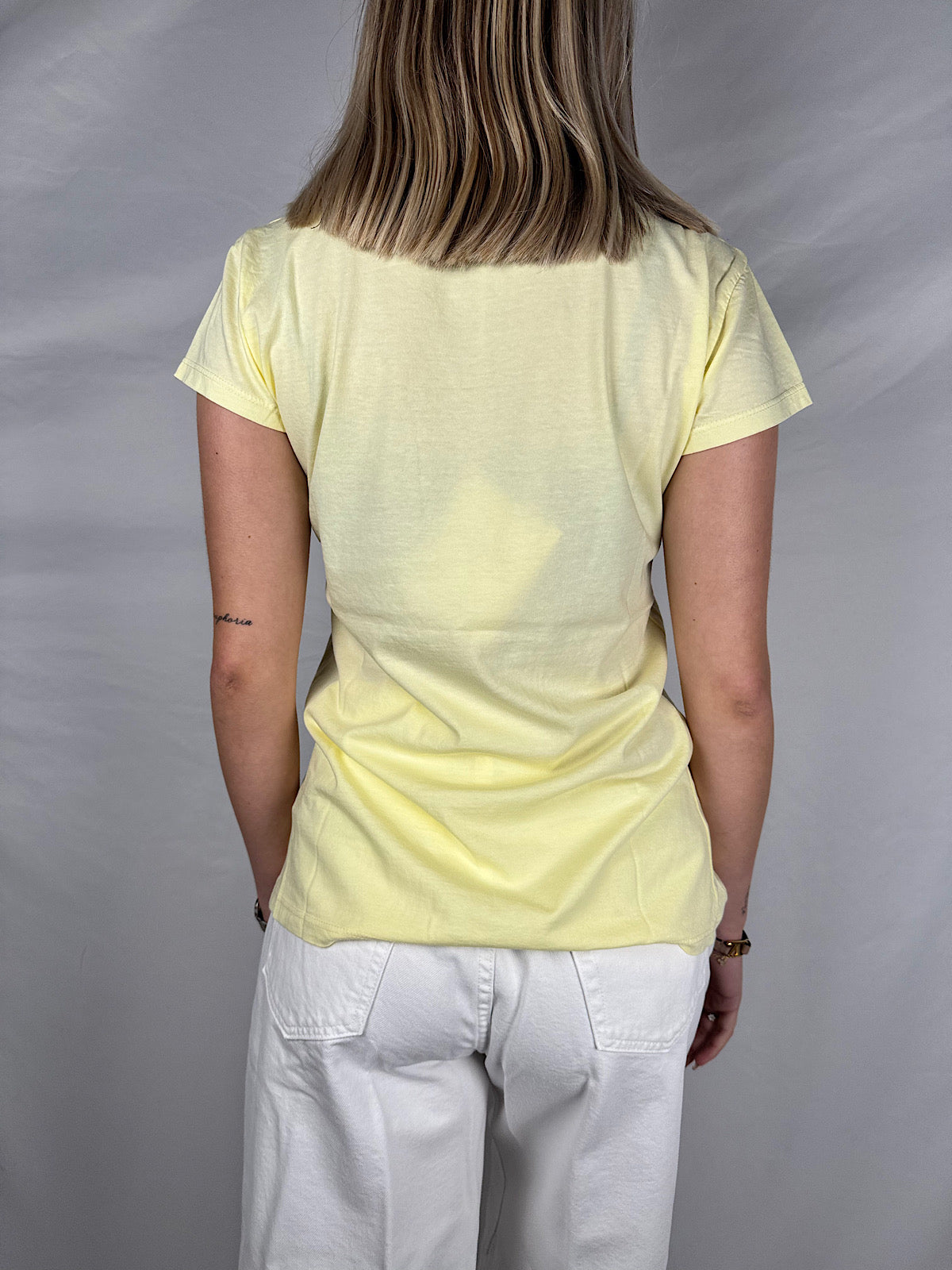 T-Shirt Girocollo Basica Gialla Susy Mix