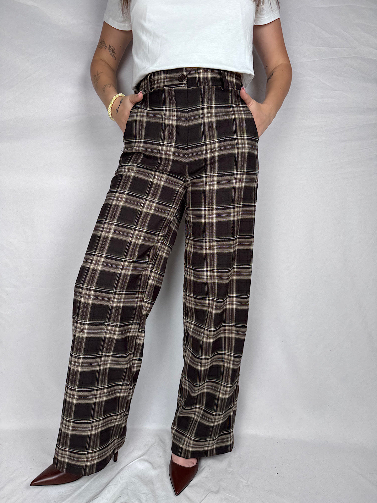 Pantalone Tailleur Scozzese Armonia Army