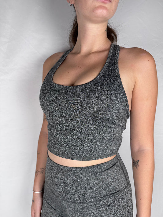 Top  Fitness con Reggiseno Integrato Vicolo Grigio Medio Melange