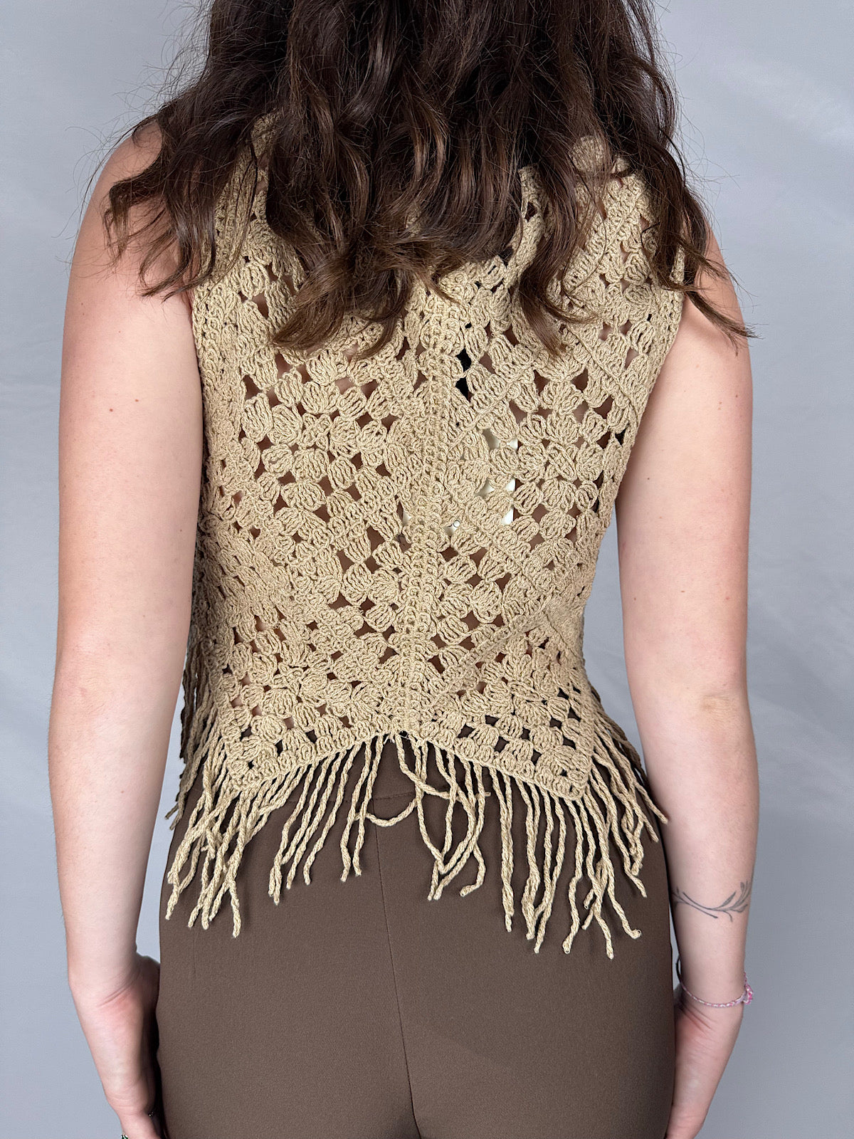 Top Crochet con Frange Vicolo Deserto