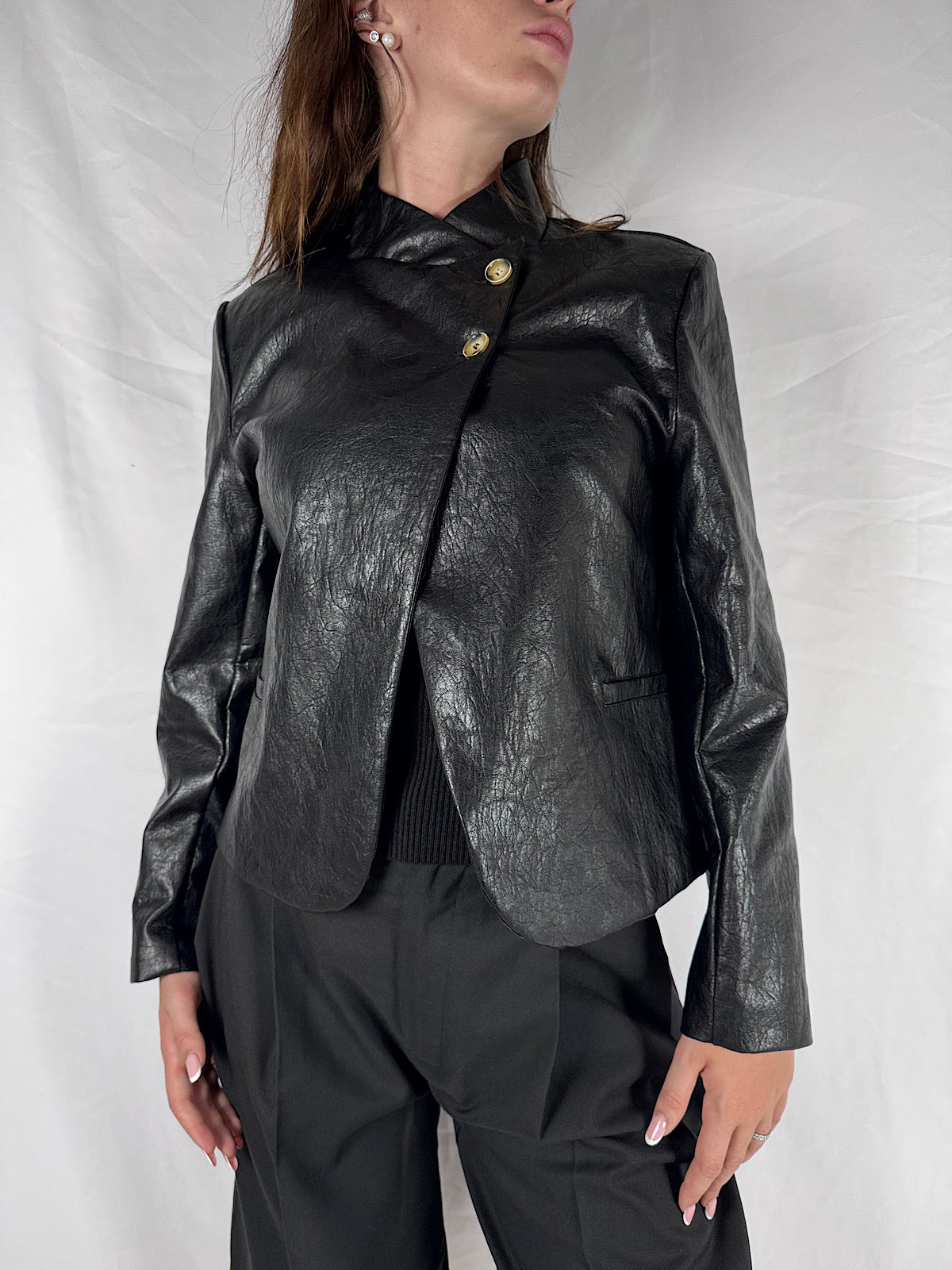 Giacca Eco-pelle Vicolo Nero